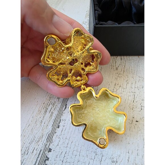 Kalifano flower‎ trinket box jewelry rhinestone glitter pink daisy - Picture 5 of 8